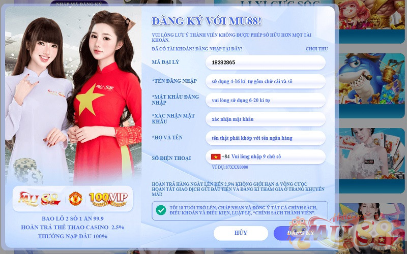 Đăng ký với MU88 Đăng ký với MU88