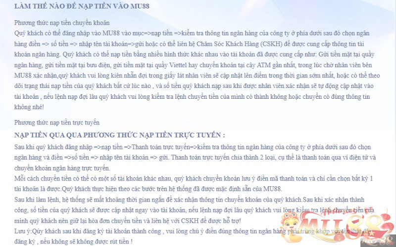 dịch vụ nạp tiền